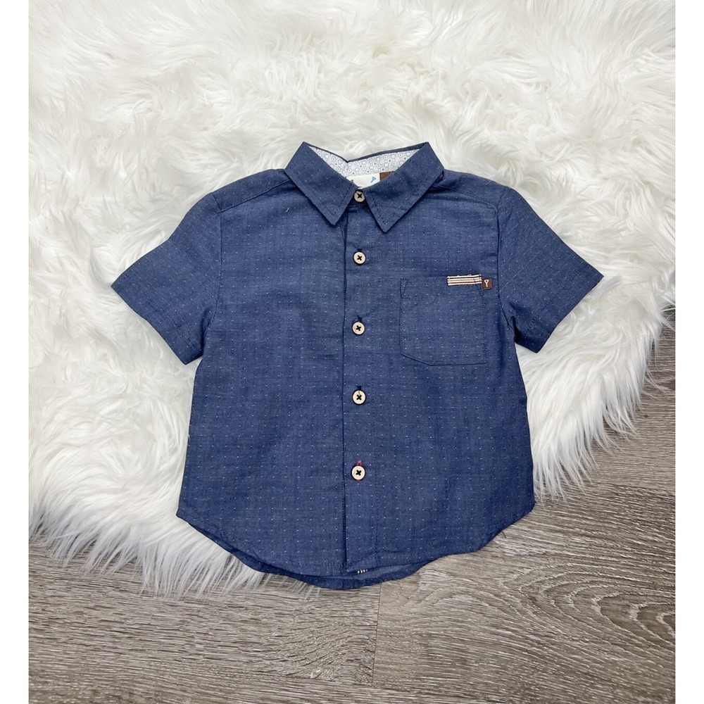 Fore!! Boys Blue Button Up Caddie Shirt 2T (MSRP $48)‎ NEW